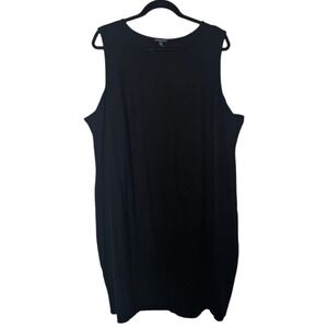 Eileen Fisher 3X Black Jersey‎ Sleeveless Dress Stretch Comfort Minimal Capsule
